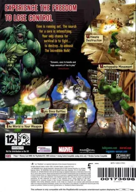 The Incredible Hulk - Ultimate Destruction box cover back